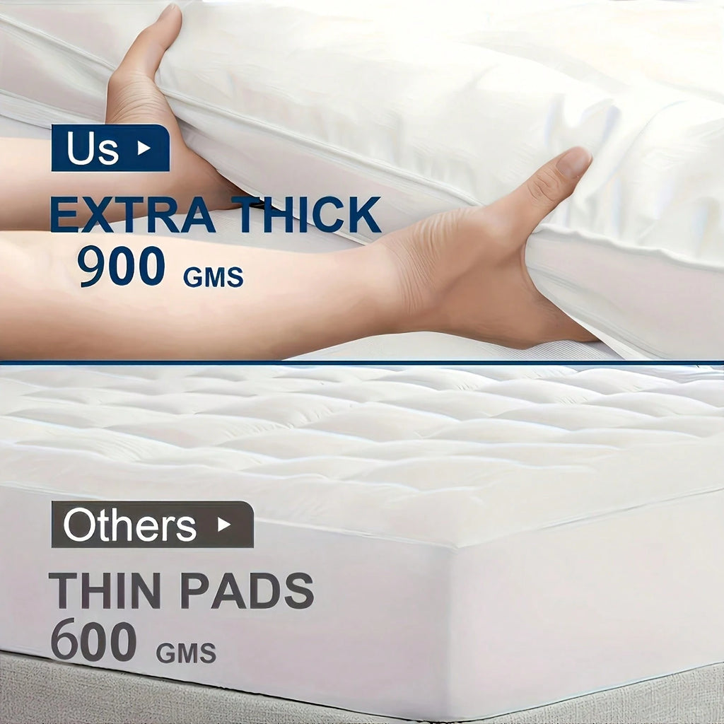 Pre Washed Microfiber Quilted Mattress Pad Queen 8-24" Deep Pocket